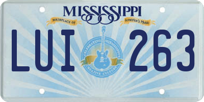 MS license plate LUI263