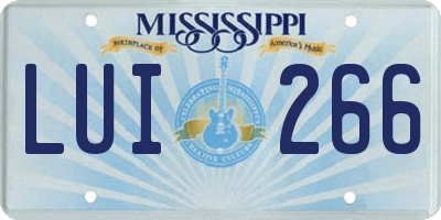 MS license plate LUI266