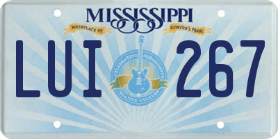 MS license plate LUI267