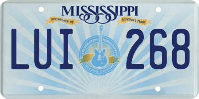 MS license plate LUI268