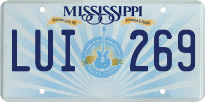 MS license plate LUI269