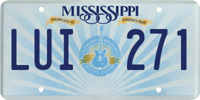 MS license plate LUI271
