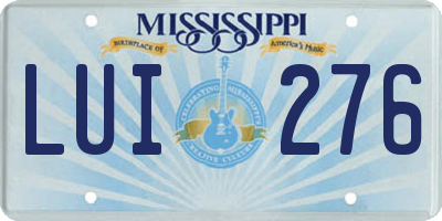 MS license plate LUI276