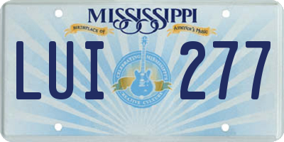 MS license plate LUI277