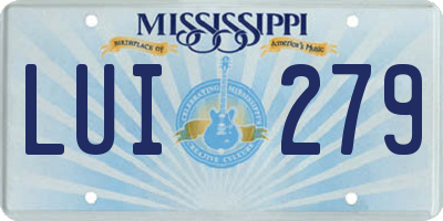 MS license plate LUI279