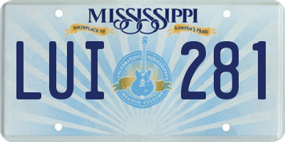 MS license plate LUI281
