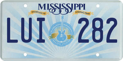 MS license plate LUI282
