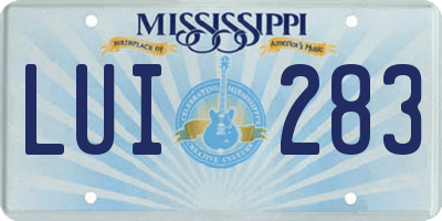 MS license plate LUI283