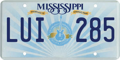 MS license plate LUI285