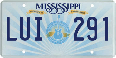 MS license plate LUI291