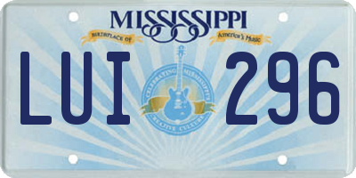 MS license plate LUI296