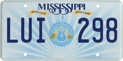 MS license plate LUI298