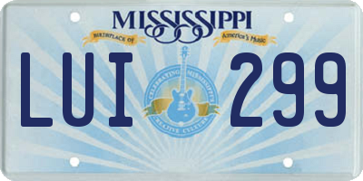 MS license plate LUI299