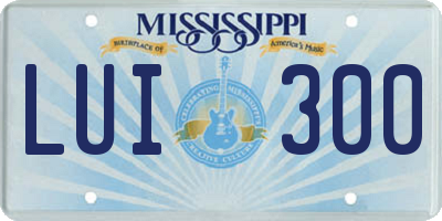 MS license plate LUI300