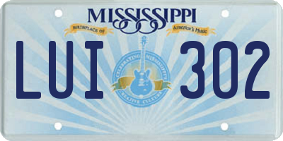MS license plate LUI302