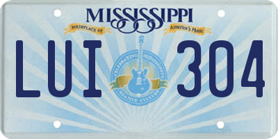 MS license plate LUI304