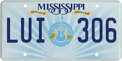 MS license plate LUI306