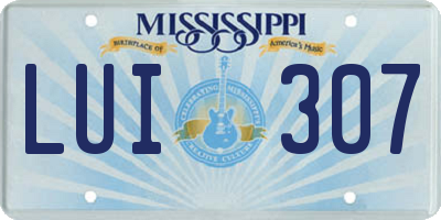 MS license plate LUI307