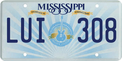 MS license plate LUI308