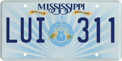 MS license plate LUI311