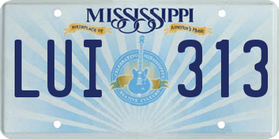 MS license plate LUI313