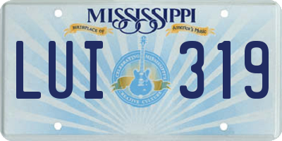 MS license plate LUI319
