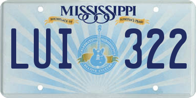 MS license plate LUI322