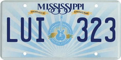 MS license plate LUI323