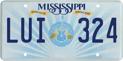 MS license plate LUI324