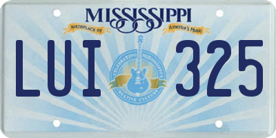 MS license plate LUI325