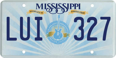 MS license plate LUI327
