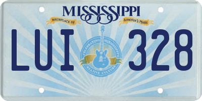 MS license plate LUI328