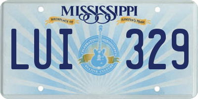 MS license plate LUI329