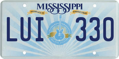 MS license plate LUI330