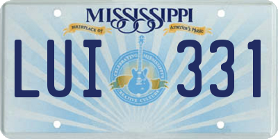 MS license plate LUI331