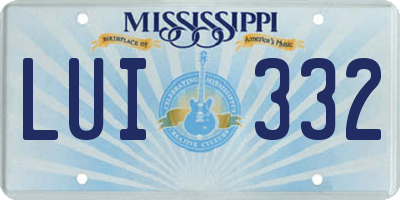 MS license plate LUI332