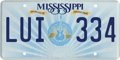 MS license plate LUI334