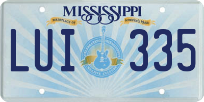 MS license plate LUI335