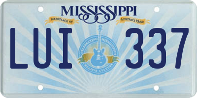 MS license plate LUI337
