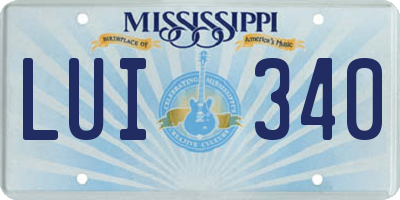 MS license plate LUI340