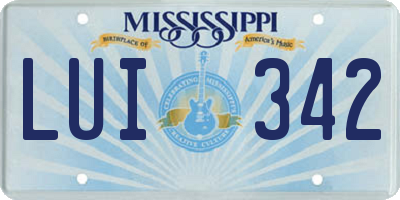 MS license plate LUI342