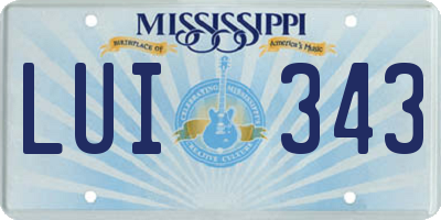 MS license plate LUI343