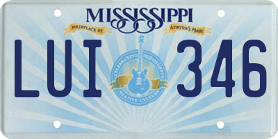 MS license plate LUI346