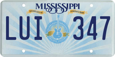 MS license plate LUI347