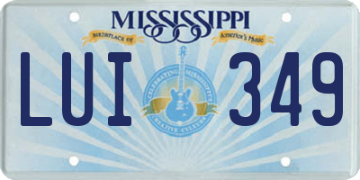 MS license plate LUI349