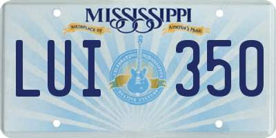 MS license plate LUI350