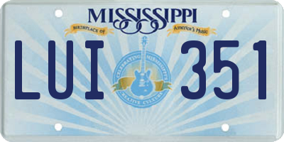 MS license plate LUI351