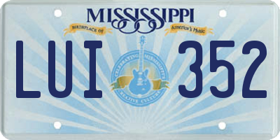 MS license plate LUI352