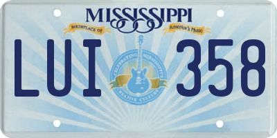 MS license plate LUI358