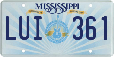 MS license plate LUI361